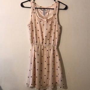 Light pink and black polka dot dress